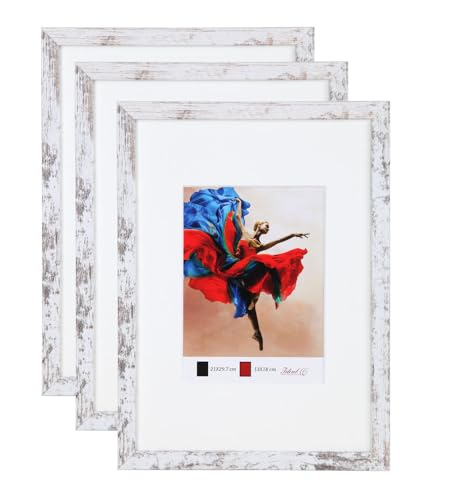 KM FOTO Set Holz Bilderrahmen modern mit passepartout fotorahmen mit acrylglas Galerie HR-5: Farbe: 3er Pack Shabby Weiß | Format: 50x70 KM FOTO Set Holz Bilderrahmen modern mit passepartout fotorahmen mit acrylglas Galerie HR-5: Farbe: 3er Pack Shabby Weiß | Format: 50x70 von KM FOTO