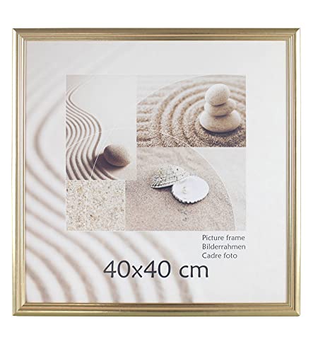 S216 Holz Bilderrahmen Acrylglas Lifestyle Foto Rahmen Collage Wanddeko Poster: Farbe: Gold | Format: 40x40 von KM FOTO