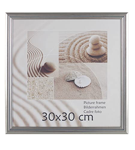 S216 Holz Bilderrahmen Acrylglas Lifestyle Foto Rahmen Collage Wanddeko Poster: Farbe: Silber | Format: 30x30 von KM FOTO