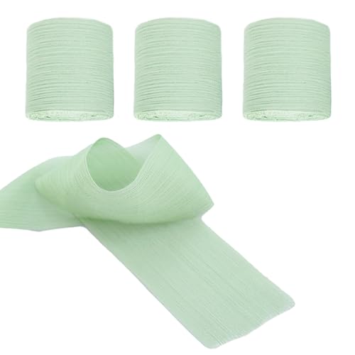 3 Rolle Schleifenband Hellgrün 4cm*5m,Dekoband,Autoschleifen Hochzeit Schleifenband,Bänder,Geschenkband,Chiffonband Seidenband Stoffband,für Hochzeit,Strauß,Festival Geburtstag Geschenk 3 Rolle Schleifenband Hellgrün 4cm*5m,Dekoband,Autoschleifen Hochzeit Schleifenband,Bänder,Geschenkband,Chiffonband Seidenband Stoffband,für Hochzeit,Strauß,Festival Geburtstag Geschenk von KMANGMAN