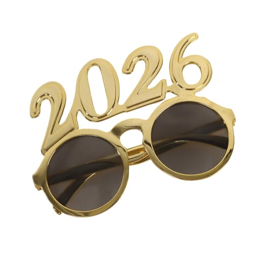 KMGDM Stilvolle 2026 Digital-Design Runde Linse Brille für Neujahrsparty Feiern Praktisches PC Party Zubehör Brille von KMGDM