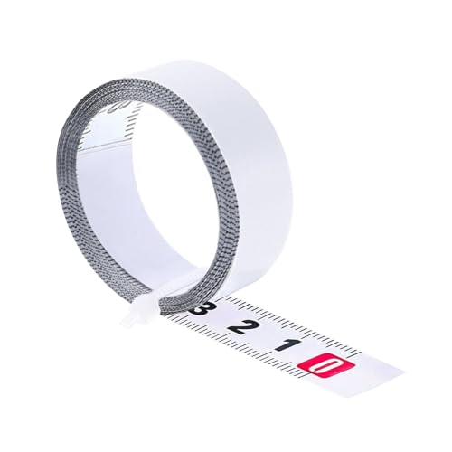 1 Rollen 2M maßband,Selbstklebendes Maßband,Skalenbandmaß,Maßband zum Aufkleben,Weiß Massband Klebend,für Zimmerei Werkbänke Tische Theken Wände(1 x 2m Rechts Nach Links) von KMKANPO