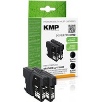 KMP B78D  schwarz Druckerpatronen kompatibel zu brother LC-1100BK, 2er-Set von KMP