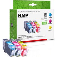 KMP C74V cyan, magenta, gelb Druckerpatronen kompatibel zu Canon CLI-521 C/M/Y, 3er-Set KMP C74V cyan, magenta, gelb Druckerpatronen kompatibel zu Canon CLI-521 C/M/Y, 3er-Set von KMP