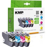 KMP B101V  schwarz, cyan, magenta, gelb Druckerpatronen kompatibel zu brother LC-3213VAL, 4er-Set von KMP