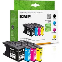 KMP B59VX  schwarz, cyan, magenta, gelb Druckerpatronen kompatibel zu brother LC-1280XLVALBP, 4er-Set von KMP