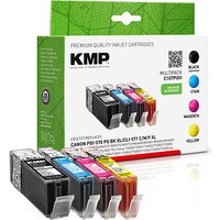 KMP C107PIXV  schwarz, cyan, magenta, gelb Druckerpatronen kompatibel zu Canon PGI-570 XL PGBK, CLI-571 XL C/M/Y, 4er-Set von KMP