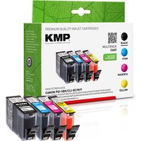 KMP C66V  schwarz, cyan, magenta, gelb Druckerpatronen kompatibel zu Canon PGI-5 BK, CLI-8 C/M/Y, 4er-Set von KMP