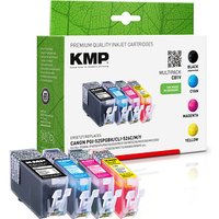 KMP C81V  schwarz, cyan, magenta, gelb Druckerpatronen kompatibel zu Canon PGI-525 BK, CLI-526 C/M/Y, 4er-Set von KMP