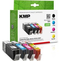 KMP C89V  schwarz, cyan, magenta, gelb Druckerpatronen kompatibel zu Canon PGI-550 XL BK, CLI-551 XL C/M/Y, 4er-Set von KMP