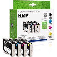 KMP E125V  schwarz, cyan, magenta, gelb Druckerpatronen kompatibel zu EPSON T1295L, 4er-Set von KMP