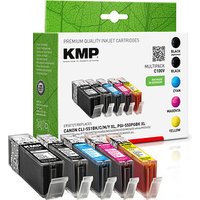 KMP C100V  pigmentschwarz, schwarz, cyan, magenta, gelb Druckerpatronen kompatibel zu Canon PGI-550 XL BK, CLI-551 XL BK/C/M/Y, 5er-Set von KMP