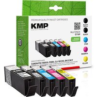 KMP C116V  2x schwarz, 1x cyan, 1x magenta, 1x gelb Druckerpatronen kompatibel zu Canon PGI-580XXL PGBK, CLI 581XXL BK/C/M/Y, 5er-Set von KMP