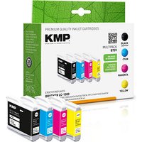 KMP B75V  schwarz, cyan, magenta, gelb Druckerpatronen kompatibel zu brother LC1000VAL, 4er-Set von KMP