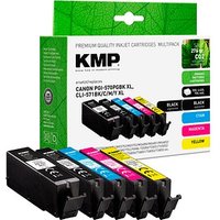 KMP pigmentschwarz, schwarz, cyan, magenta, gelb Druckerpatronen kompatibel zu Canon PGI-570XL PGBK, CLI-571XL BK/C/M/Y , 5er-Set KMP pigmentschwarz, schwarz, cyan, magenta, gelb Druckerpatronen kompatibel zu Canon PGI-570XL PGBK, CLI-571XL BK/C/M/Y , 5er-Set von KMP