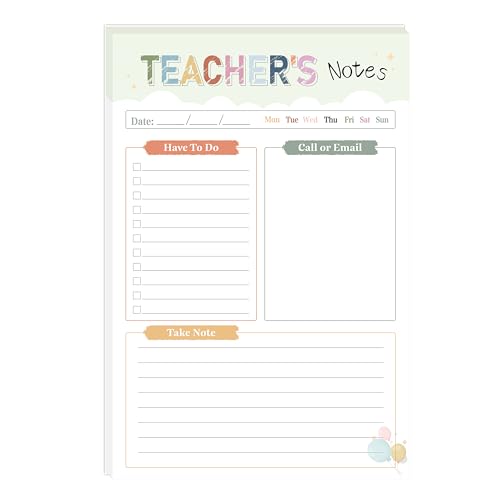 Lehrer-Notizblock – To-Do-Listen-Notizblock, Lehrer-Wertschätzungsgeschenk, Schreibwaren, Must-Have für Vorschule, Grundschule, Mittelschule Lehrer-Notizblock – To-Do-Listen-Notizblock, Lehrer-Wertschätzungsgeschenk, Schreibwaren, Must-Have für Vorschule, Grundschule, Mittelschule von KMQOY
