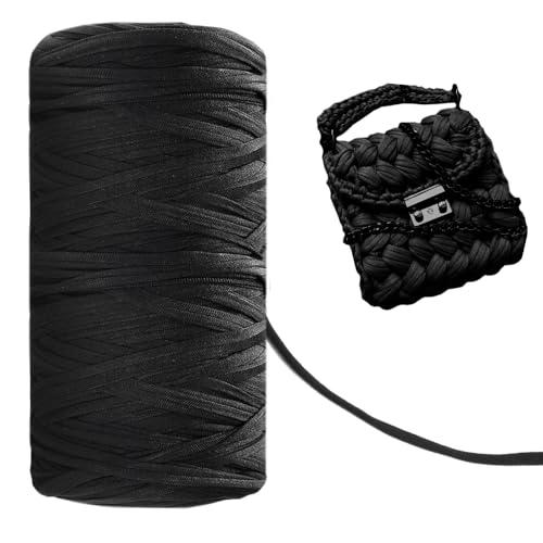KNGNGK 400g 115 Meter Lang T-Shirt Garn Textil Strickgarn Stoff Garn zum Häkeln Garn für T-Shirt Garn zum Häkeln Textil Stoff Strickgarn zum Häkeln für Häkeltaschen/Körbe/Teppiche Wandbehang Schwarz KNGNGK 400g 115 Meter Lang T-Shirt Garn Textil Strickgarn Stoff Garn zum Häkeln Garn für T-Shirt Garn zum Häkeln Textil Stoff Strickgarn zum Häkeln für Häkeltaschen/Körbe/Teppiche Wandbehang Schwarz von KNGNGK