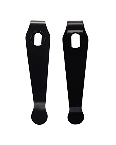 KNIFIUS 2-teilige tiefe Trage Taschenmesser Clips, Titan Legierung Taschenclip für EDC Messer, Klappmesser Ersatzclips Praktisches Taillenzubehör (A) von KNIFIUS
