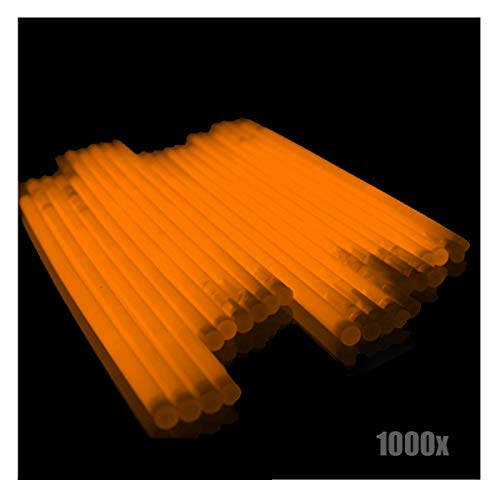 KNIXS 1000x Arm-Knicklichter - Orange leuchtend inkl. 1000x 3D-Verbinder und je 20x Ballverbinder und 7-Lochverbinder, seit 15 Jahren in Profiqualität, Glowstick / Leuchtstab - für Party, Festival, Geburtstag oder als Dekoration von KNIXS