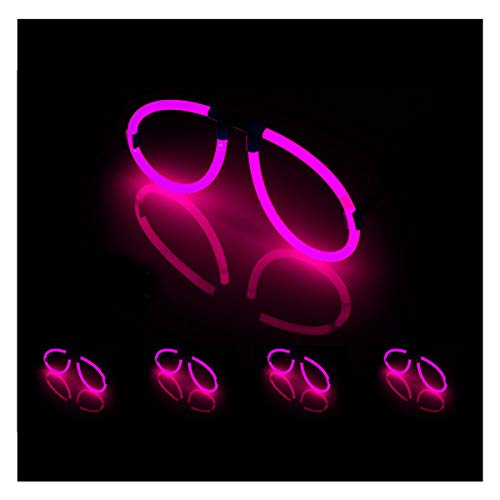 KNIXS 5er Set Knicklicht Brillen in Pink leuchtend (einzeln verpackt) für Party, Disko, Karneval oder Fasching, Festival, Junggesellenabschied oder Geburtstag von KNIXS