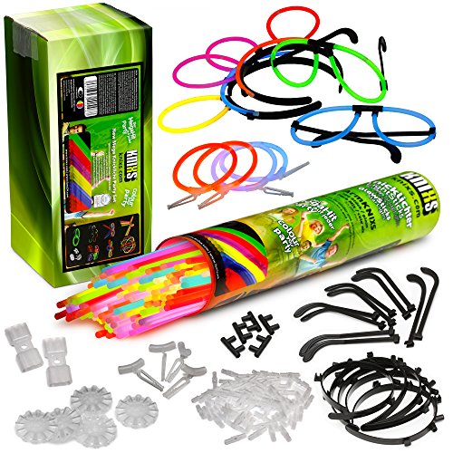 KNIXS Knicklicht Party Pack - 100 bunte Leuchtstäbe im 6-Farbmix mit spaßigem Bastelzubehör von KNIXS