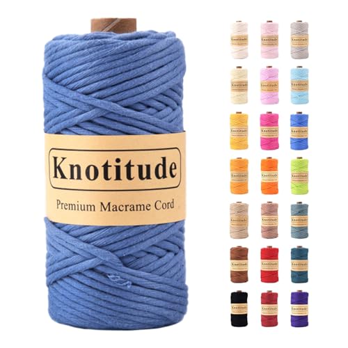 CT-STW-4 mm x 90 m, Einzelstrang, gedreht, geflochten, 100 % reine Baumwolle, DIY, Makramee, Handwerk, Kordel, handgefertigt, Deko/27-Denim CT-STW-4 mm x 90 m, Einzelstrang, gedreht, geflochten, 100 % reine Baumwolle, DIY, Makramee, Handwerk, Kordel, handgefertigt, Deko/27-Denim von KNOTITUDE