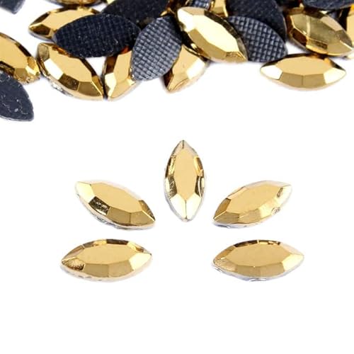 300/100 Stücke Heißer Verkauf! Horse Eye 4 x 8 mm Strass Mine Gold Iot Hotfix Steine für Kleidung Schmuck DIY Zubehör – HE Mine Gold, 4 x 8 mm, 100 Stück von KNOXS