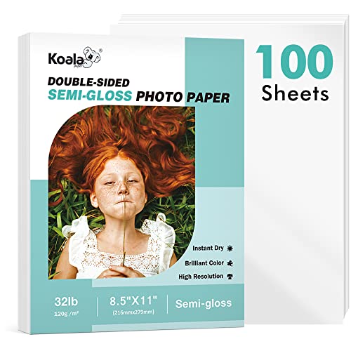 Koala Fotopapier, dünn, doppelseitig, seidenmatt, 21,6 x 27,9 cm, 100 Blatt, 14,5 kg, für Tintenstrahl- und Laserdrucker für Menü-Flyer-Druck von KOALA PAPER