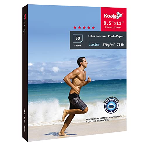 Koala Ultra Premium Fotopapier, 21,6 x 27,9 cm, glänzend, 32,7 kg, für Tintenstrahldrucker, 50 Blatt Koala Ultra Premium Fotopapier, 21,6 x 27,9 cm, glänzend, 32,7 kg, für Tintenstrahldrucker, 50 Blatt von KOALA PAPER