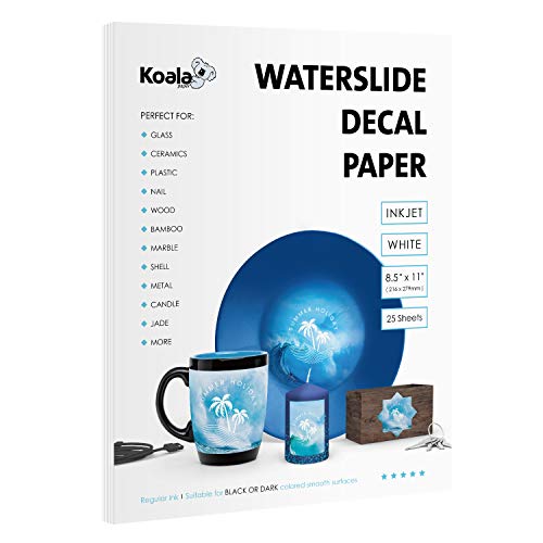 Koala Waterslide Transferpapier 25 Blatt weiß 21,6 x 27,9 cm bedruckbar für Tintenstrahldrucker Koala Waterslide Transferpapier 25 Blatt weiß 21,6 x 27,9 cm bedruckbar für Tintenstrahldrucker von KOALA PAPER