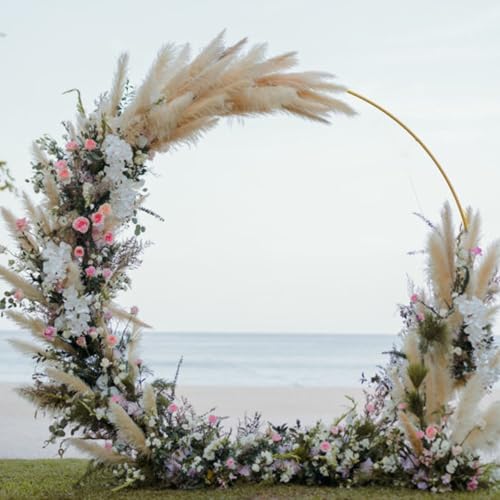 2M Metall-Ballonbogen-Kit mit 2 Fuß, Ballon Ring, Hochzeitsbogen, DIY gebogener Bogen für Geburtstagsfeier Hochzeit Zeremonie Brautdusche Jubiläum Dekor (Weiß) von KOAVAE
