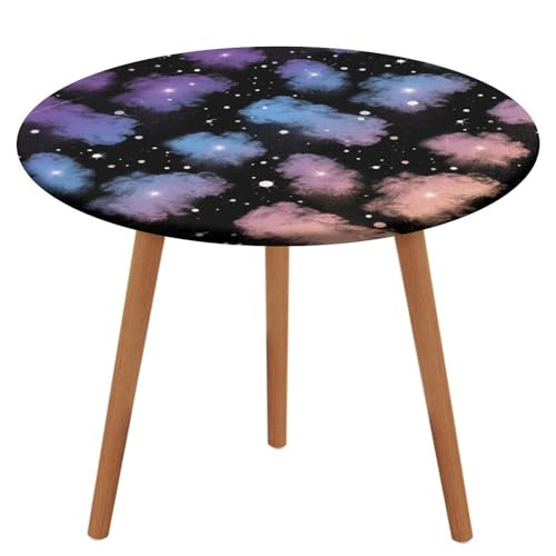 KOAYUBFC Tischdecke, rund, wasserdicht, elastischer Rand, Sternenhimmel, Tischdecke, wasserdichtes Oxford-Gewebe, 100–130 cm von KOAYUBFC