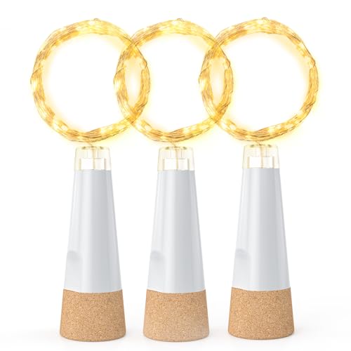 Flaschenlichter mit Korken, USB wiederaufladbares Weinflaschenlicht, batteriebetriebene Gläser, Lichterkette, 2025 verbesserte Lichterkette für Weihnachtsdekorationen von KOBWA