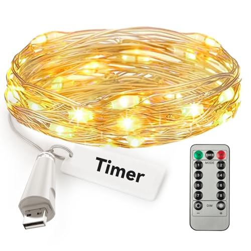 KOBWA USB LED Feenlichter mit Timer, 8 Modi LED Sternenlichter Kupferdraht Funkenlichter für Schlafzimmer Hochzeit Weihnachten Innen Außen Dekoration 2M/5M/10M KOBWA USB LED Feenlichter mit Timer, 8 Modi LED Sternenlichter Kupferdraht Funkenlichter für Schlafzimmer Hochzeit Weihnachten Innen Außen Dekoration 2M/5M/10M von KOBWA