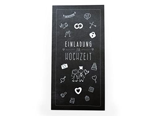 Hochzeit Einladungskarten „modern Style“- 10 x Einladungen inkl. Kuverts Hochzeitseinladungskarten schwarz design Einladungskarten zur Hochzeit beschreibbar zum selber basteln Hochzeitseinladung von KOCHDIALOG