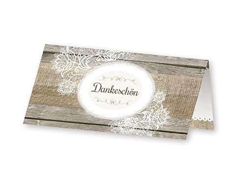 "Ja ich will!" 10 x vintage Hochzeit Dankeskarten - Danksagungen inkl. Kuverts Hochzeitsdankeskarten Holz design Danksagungskarten zur Hochzeit beschreibbar zum selber basteln Hochzeits Danke von KOCHDIALOG