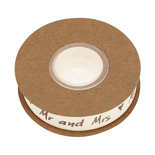 KOCKSHION 1 Rolle Baumwollband Mr Mrs Blümchenmuster Verpackungsband für DIY Projekte Einfach Zuschneidbar für Dekorationen Schleifen und Bastelarbeiten von KOCKSHION