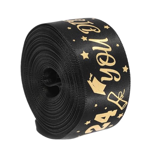 KOCKSHION 1 Rolle Graduierungsband für Diy Abschlussfeier Dekoratives Satinband Schwarz Yards Breit Hochwertiges Reißfestes Geschenkverpackungsband für Kreative Bastelprojekte von KOCKSHION