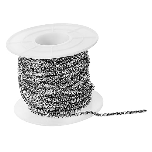 KOCKSHION 1 Rolle Perlenkette Yards Schneidbare Schmuckkette für Armbänder Diy Projekte Quadratische Perlen Rostfrei Breit Vielseitig Einsetzbar von KOCKSHION