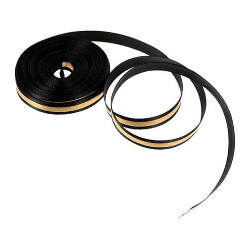 KOCKSHION 1 Rolle Schwarzes und Goldenes Geschenkband für Abschlussfeier Yards Polyester für Bastelarbeiten Dekorationen und Scrapbooking von KOCKSHION