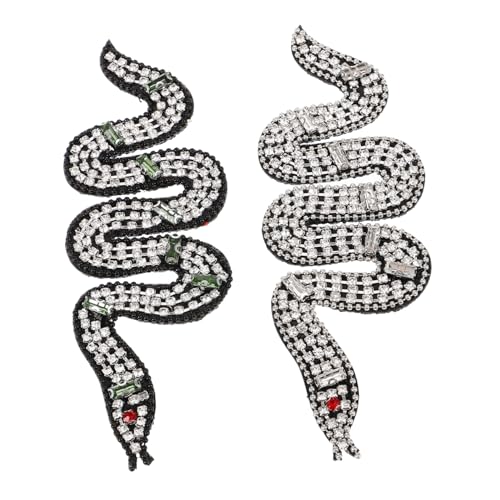 KOCKSHION 1 Satz Beaded Snake Patch Dekorativer Aufnäher Für Kleidung Diy Applikation Für Taschen Schals Und Mehr Handgefertigte Stoffverzierung Sicherem Material 2 Stück von KOCKSHION