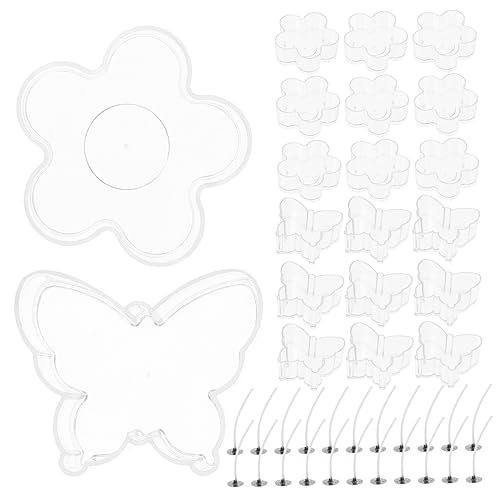 KOCKSHION 1 Satz DIY Kerzenbehälter Hitzebeständigem Kunststoff Schmetterlings und Blumenform Teelichtbecher mit Docht für Kerzenherstellung und Dekoration von KOCKSHION