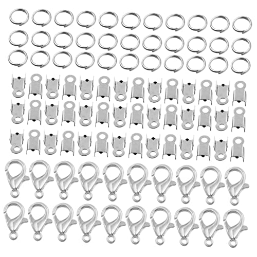 KOCKSHION 1 Satz DIY Schmuckzubehör Set Kettenverschlüsse Sprungringe Karabinerverschlüsse und Quetschperlen für Armbänder und Kreative Bastelprojekte von KOCKSHION
