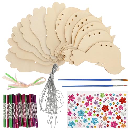 KOCKSHION 1 Satz Diy Windspiel Bastelset Holz Tierchen und Stäbe für Kreative Dekoration im Garten Kinderzimmer und Mehr Handwerksmaterial für Unvergessliche Diy Projekte von KOCKSHION