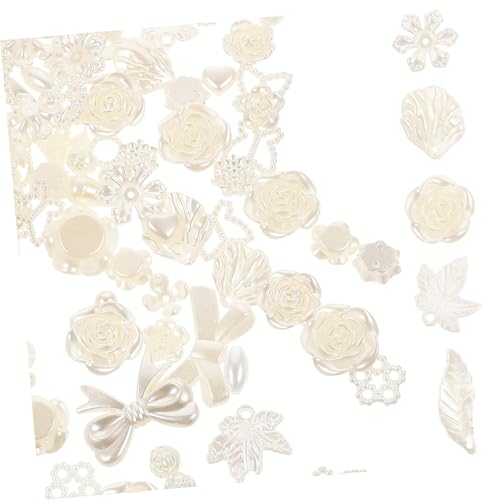 KOCKSHION 1 Satz Flaches unteres Zubehörzubehör Reiz Schmuck UV Bausätze Handwerk Flatback-Anhänger zum Basteln Blumenharz-Anhänger Flatback-Harzblüten Flatback -Harz -Blumenzauber Weiß von KOCKSHION