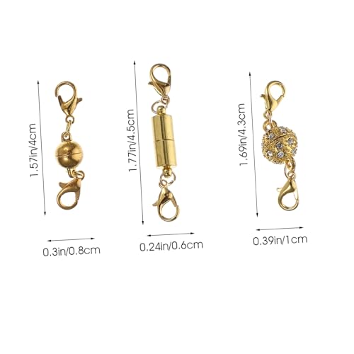 KOCKSHION 1 Satz Magnetverschluss Schmuck Magnetischer Karabinerverschluss Langlebiger Kupfer Schmuckverschluss Für Halsketten Und Armbänder Rostfrei Einfach Mit Einer Hand Zu Öffnen 6 Paare von KOCKSHION
