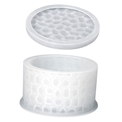 KOCKSHION 1 Satz Silikon Gießform Set für Runde Aufbewahrungsboxen DIY Epoxidharz Mold mit Feinen Diamanttexturen Flexibel Leicht zu Entformen für Schmuck und Kreative Projekte von KOCKSHION