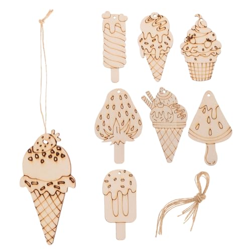 KOCKSHION 1 Satz Unbearbeitete Holz Cutouts für Diy Projekte Teiliges mit Verschiedenen Formen für Bastelarbeiten und Sommerdekorationen Robustem Holz für Kreative Gestaltung Geeignet von KOCKSHION