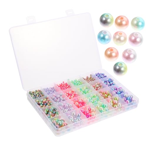 KOCKSHION 1 Schachtel DIY Perlen Set mit Imitationsperlen für Schmuckherstellung Fächer Bastelperlen für Armbänder und Dekoration für Kreative Projekte und Zubehör von KOCKSHION