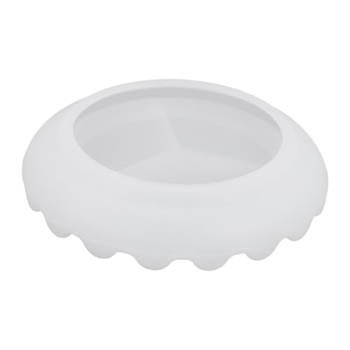 KOCKSHION 1 Stück Silikonform für DIY Runde Flache Epoxidharz Mould Kreative Spiegel Form Handgemachte Wellenplatte Lebensmittelechtes Silikon Weiß für Bastelprojekte von KOCKSHION